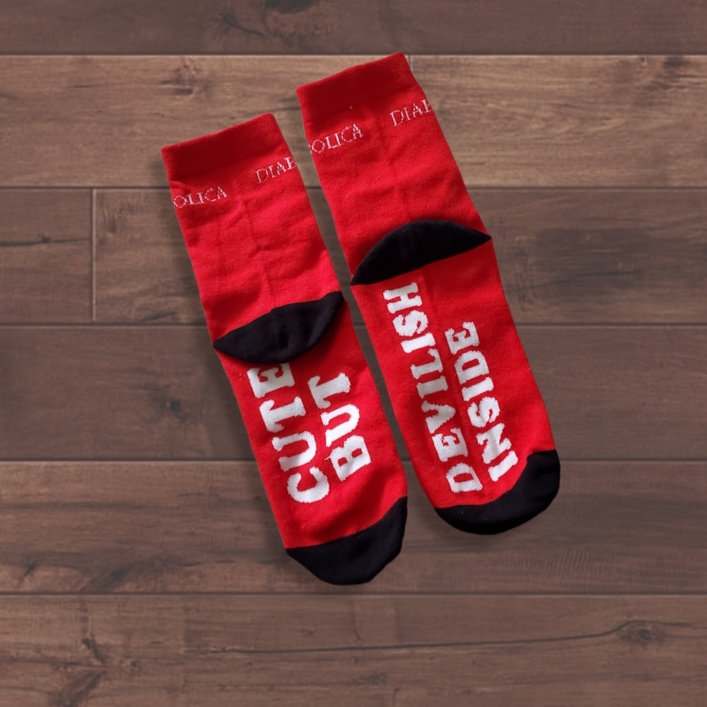 💚 Free With Purchase of $25+ Red Socks logo "Cute but Devilish Inside" Logo